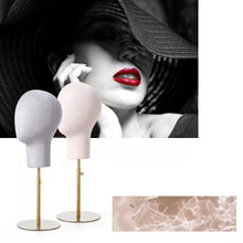 Load image into Gallery viewer, Jelimate Female Male Colorful Velvet Mannequin Head Fully Pinnable Mannequin Head Stand Manikin Head For Wigs Hat Earring Jewelry Holder

