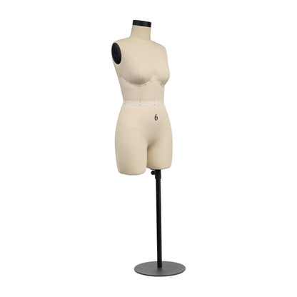 Jelimate Size 6 Female Plus Size Dress Form With Soft Arms,Lingerie Bust Mini Tailor Mannequin Half Scale Dress Form For Sewing, 1:2 Scale Women Plus Size Mannequin Dressmaker Dummy