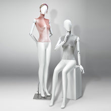 Load image into Gallery viewer, Jelimate Matte White Female Mannequin Full Body,Colorful Velvet Mannequin Torso With White Head Wooden Hand,Wedding Dress Clothing Display Dress Form
