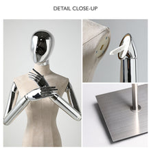 Load image into Gallery viewer, Jelimate Clothing Display Mannequin Female Body with Silver Gold Hand Head Manikin Adjustable Colorful Velvet Mannequin Torso Display Dress Form For Sewing
