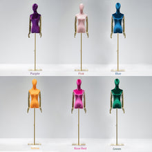 Load image into Gallery viewer, Jelimate Colorful Velvet Display Mannequin Torso Female,Velvet Dress Form With Gold Silver Hand,Window Display Wedding Dress Clothing  Dress Form

