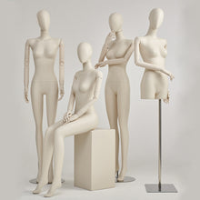 Load image into Gallery viewer, Luxury Half Full Body Female Mannequin Torso Display Dress Form Beige Bust Mannequin Torso Model Manikin Head for Wig Hat Holder Clothing Display Model
