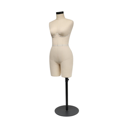 JELIMATE Female Half Scale Dress Form With Leg,Mini Sewing Lingerie and Corsets Mannequin For Sewing,Half Size Miniature Underwear Bust Form for Tailor,Not Adult Size Half Size Scale Form Size 34B