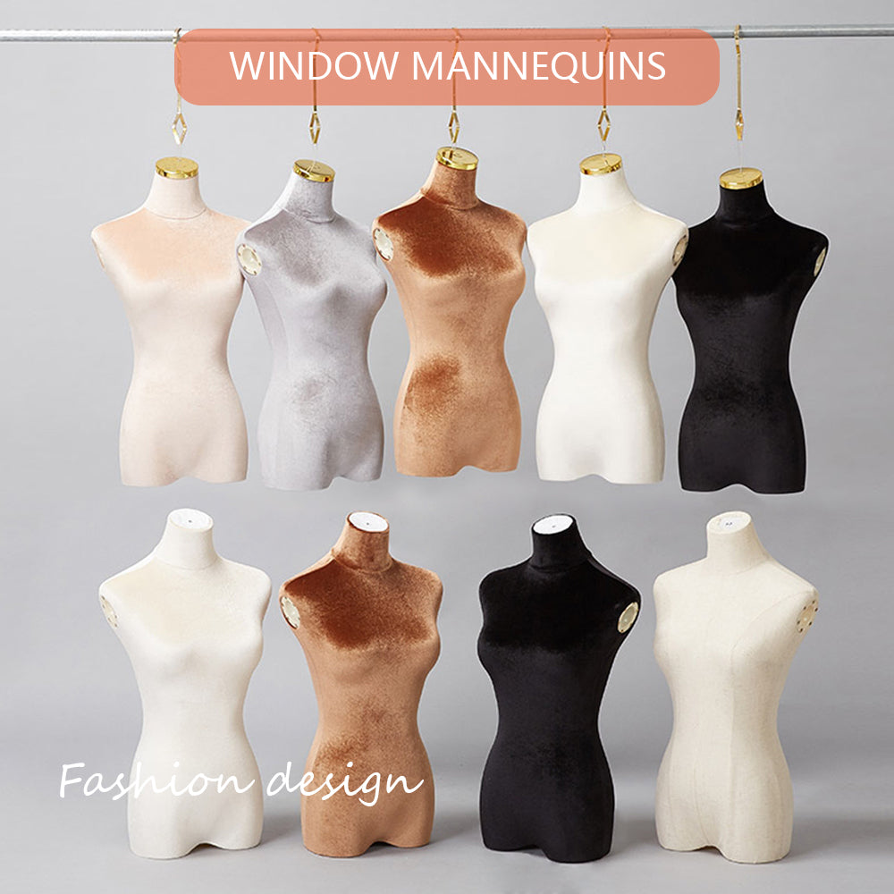 Headless Hanging Female Mannequin Torso Half Body Colored Velvet Manne –  JELIMATE