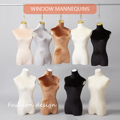 Headless Hanging Female Mannequin Torso Half Body Colored Velvet Mannequin Body Form Display Dress Form Wedding Dress Gown Clothing Store Display Model