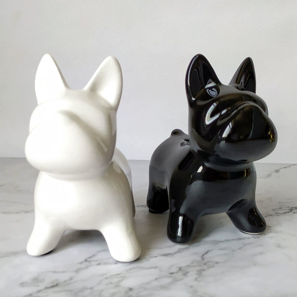 Jelimate Nordic Electroplating Dog Mannequin Pet Ornament Colorful Animal French Bulldog Puppy Piggy Bank European Luxury Living Room Study Hotel TV Wine Cabinet Office Home Decoration