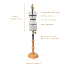 Lade das Bild in den Galerie-Viewer, Jelimate Full Pinnable Half Scale Female Dress Form For Pattern Making,1/4 Scale Miniature Sewing Mannequin for Women,Mini Tailor Mannequin for Fashion Designer Fashion School
