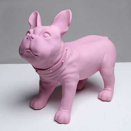Jelimate Standing Posture Dog Mannequin Colorful Bulldog Animal Sculpture Light Luxury Home Store Pet Dog Model Props Dog Ornaments