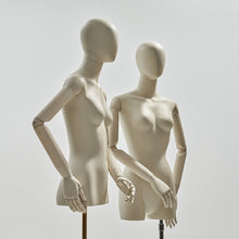 Lade das Bild in den Galerie-Viewer, Jelimate Half Body Male Female Display Mannequin Dress Form,Ivory White Bust Mannequin Torso Display Dummy,Store Window Women Men Clothing Display Model
