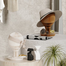 Load image into Gallery viewer, Female Male Kraft Paper Head Mannequin Vintage Hat Display Mannequin Head Hair Scarf Headband Wig Display Head Display Rack

