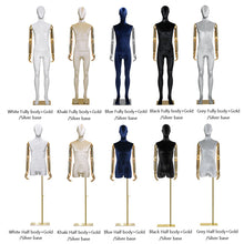 Load image into Gallery viewer, Jelimate Luxury Male Display Mannequin Full Body Dress Form ,Colorful Velvet Mannequin Torso Display Dummy,Gold Silver Hand Men Clothing Display Model Props
