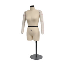 Lade das Bild in den Galerie-Viewer, Jelimate Size 14 Female Half Scale Dress Form For Sewing,Mini Tailor Mannequin for Fashion Designer Pattern Making,Miniature Women Sewing Mannequin for Fashion School Draping Mannequin
