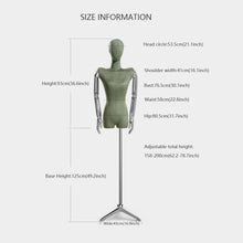 Load image into Gallery viewer, Half Body Female Colored Velvet Mannequin Torso Clothing Store Upper Body Fashion Lady Display Dress Form Torso Silver Mannequin Hand Wig Head Dummy
