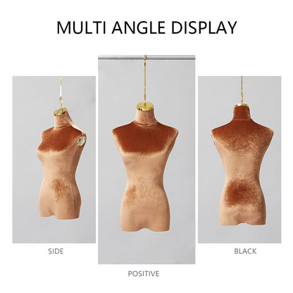 Headless Hanging Female Mannequin Torso Half Body Colored Velvet Mannequin Body Form Display Dress Form Wedding Dress Gown Clothing Store Display Model