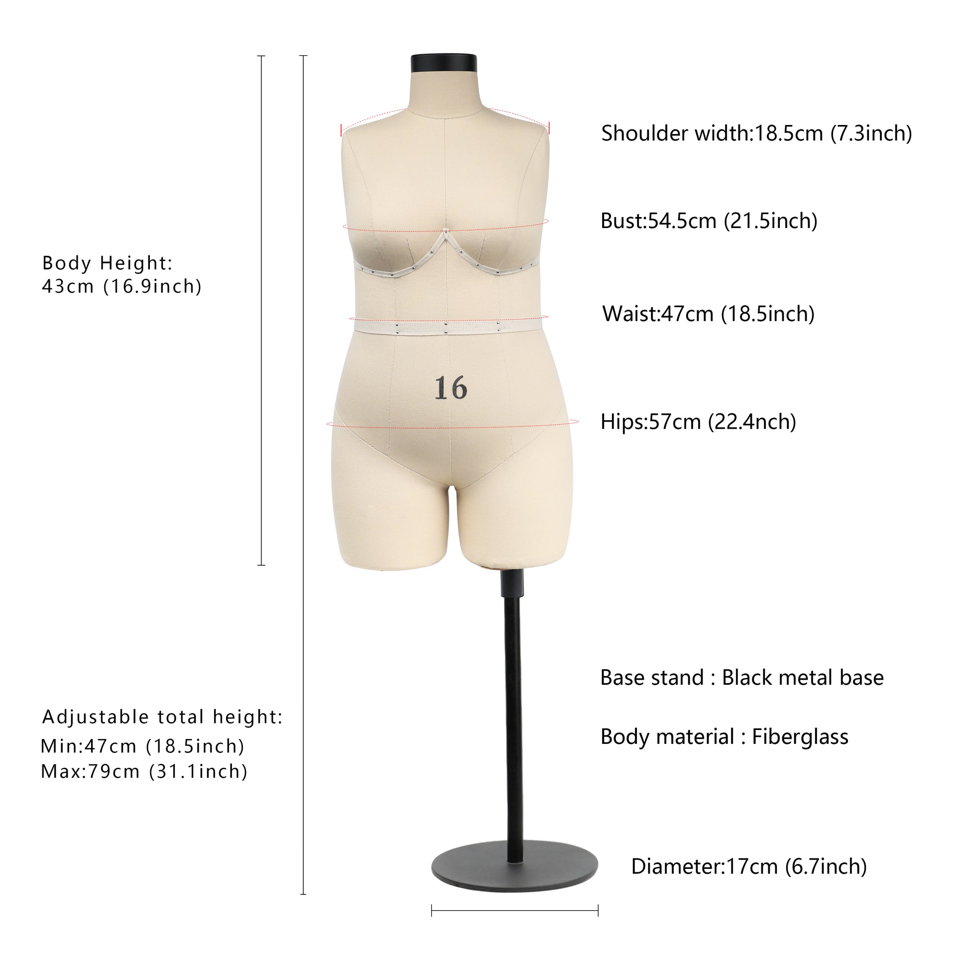Professional Female Full Body Dress Form Sizes: 2,4, MM-FULLSZ 2,4,  (MM-FULLSZ 2,4,)