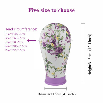 Female Green Purple Blue Canvas Head Mannequin Headband Hair Cap Hairdresses Hat Wig Display Head Display Mannequin Head