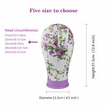 Load image into Gallery viewer, Female Green Purple Blue Canvas Head Mannequin Headband Hair Cap Hairdresses Hat Wig Display Head Display Mannequin Head
