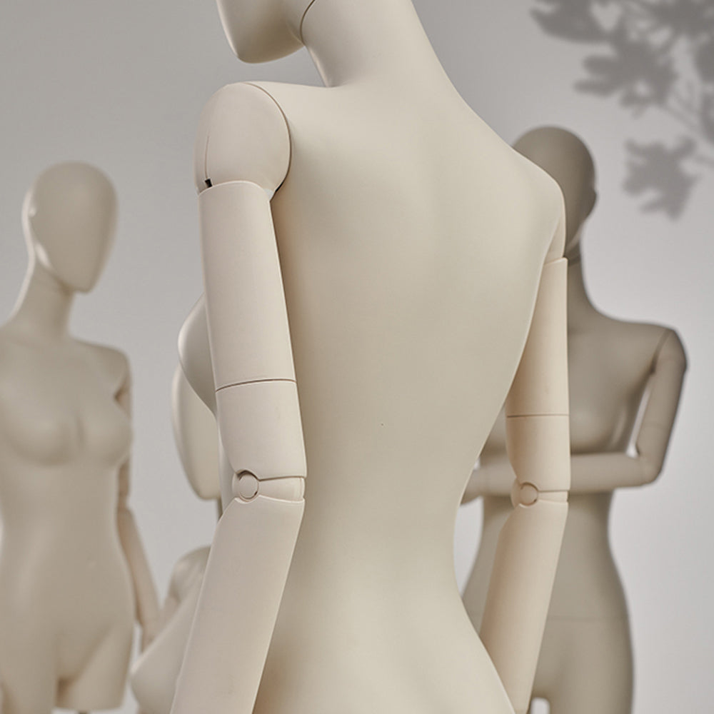 Luxury Half Full Body Female Display Dress Form,beige Bust Mannequin Torso, manikin Head for Wig Hat Jewelry Holder Clothing Display Model 