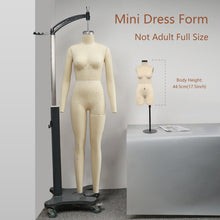 Load image into Gallery viewer, Jelimate Size 6 Female Plus Size Dress Form With Soft Arms,Lingerie Bust Mini Tailor Mannequin Half Scale Dress Form For Sewing, 1:2 Scale Women Plus Size Mannequin Dressmaker Dummy
