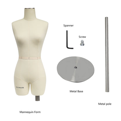 JMSIZE8 Half Scale Female Dress Form For Pattern Making,1/2 Scale Miniature Sewing Mannequin for Women,Mini Tailor Mannequin for Fashion Designer Fashion School Draping Mannequin