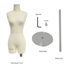 Load image into Gallery viewer, JMSIZE8 Half Scale Female Dress Form For Pattern Making,1/2 Scale Miniature Sewing Mannequin for Women,Mini Tailor Mannequin for Fashion Designer Fashion School Draping Mannequin
