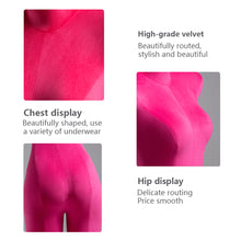 Lade das Bild in den Galerie-Viewer, Jelimate Clothing Store Underwear Mannequin Torso Female,Pink Red Velvet Mannequin Bust Hip Body Form,Pant Trouser Bikini Bra Lingerie Dress Form
