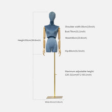 Load image into Gallery viewer, Jelimate Window Shop Display Mannequin Female Body,Colorful Velvet Mannequin Torso Stand,Sexy Waist Clothing Display Dress Form Manikin Head
