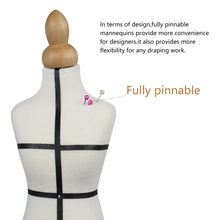 Load image into Gallery viewer, Jelimate Full Pinnable Half Scale Female Dress Form For Pattern Making,1/4 Scale Miniature Sewing Mannequin for Women,Mini Tailor Mannequin for Fashion Designer Fashion School
