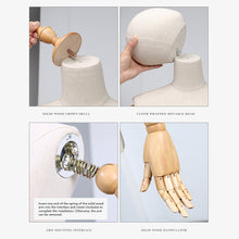 Load image into Gallery viewer, Jelimate Headless Female Dress Form Mannequin Torso Display,Colorful Fabric Mannequin Torso With Wooden Arms,Clothing Display Dummy Linen Dress Form
