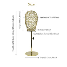 Load image into Gallery viewer, Jelimate Female Gold Rose Gold Gun Black Wire Mesh Head Mannequin Head Dress Form Headband Cap Hat Hair Wig Display Head Model Props
