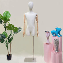 Load image into Gallery viewer, Jelimate Shop Window Adult Male Mannequin Torso Dress Form,Beige Natural Canvas Mannequin With Wooden Arms,Fashion Men Model Suit Clothing Display Dummy
