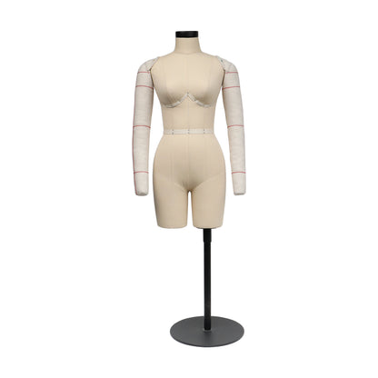 JELIMATE Female Half Scale Dress Form With Leg,Mini Sewing Lingerie and Corsets Mannequin For Sewing,Half Size Miniature Underwear Bust Form for Tailor,Not Adult Size Half Size Scale Form Size 34B