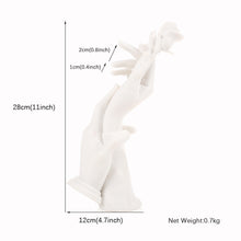 Load image into Gallery viewer, Jelimate White Gray Frosted Rose Flower Resin Mannequin Hand Model Jewellery Display Hand Mannequin Jewelry Display Hand Stand
