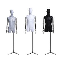 Lade das Bild in den Galerie-Viewer, Luxury Half Body Male Dress Form Sport Mannequin Hat Jewelry Wig Sunglasses Clothes Display Mannequin Stand Men Suit Mannequins
