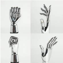 Load image into Gallery viewer, Jelimate Silver Gold Mannequin Hand Form,Plate Chrome Golden Hand Mannequin Stand,Sunglasses Hat Jewelry Display Hand Model
