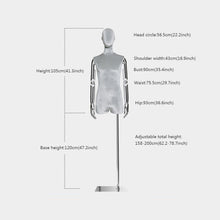 Load image into Gallery viewer, Male Half Body Display Dress Form Velvet Fabric Mannequin Torso With Silver Gold Hands Fashion Window Wig Clothing Mannequin Head Manikin
