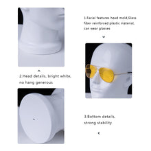 Load image into Gallery viewer, Female Male Fiberglass White Head Mannequin Hat Glasses Mask Cap Headband Wedding Headphone Jewelry Scarf Wig Display Head

