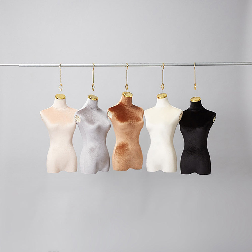 Headless Hanging Female Mannequin Torso Half Body Colored Velvet Mannequin Body Form Display Dress Form Wedding Dress Gown Clothing Store Display Model