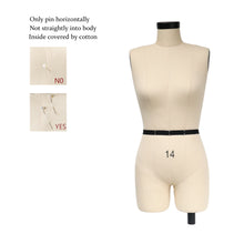 Lade das Bild in den Galerie-Viewer, Jelimate Size 14 Female Half Scale Dress Form For Sewing,Mini Tailor Mannequin for Fashion Designer Pattern Making,Miniature Women Sewing Mannequin for Fashion School Draping Mannequin
