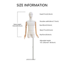 Load image into Gallery viewer, Jelimate Shop Window Adult Male Mannequin Torso Dress Form,Beige Natural Canvas Mannequin With Wooden Arms,Fashion Men Model Suit Clothing Display Dummy
