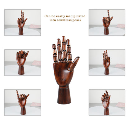 Jelimate Vintage Red Wooden Mannequin Hand Form,Shop Decoration Hand Dress Form,Sunglasses Hat Glove Jewelry Display Hand Model