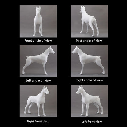 Jelimate European White Standing Detachable Doberman Dog Mannequin Pet Dog Statue Dog Decoration Ornaments For Study Hotel Living Room Hallway Desktop Office Home Decoration Dog Sculpture