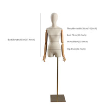 Load image into Gallery viewer, Half Body Female Colored Velvet Mannequin Torso Fashion Lady Upper Body Display Dress Form Torso Wooden Mannequin Hand Clothing Display Model Props

