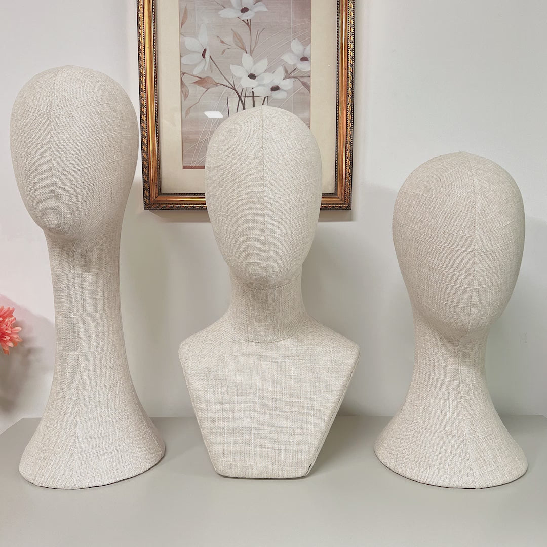 Jelimate Fully Pinnable Linen Mannequin Head Form,Vintage Wig Head Man –  JELIMATE