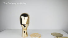 Laden und Abspielen von Videos im Galerie-Viewer, Jelimate Chrome Silver Gold Head Mannequin Torso Display Dress Form Plate Mannequin Head for Wig Hat Sunglasses Jewelry Display Model
